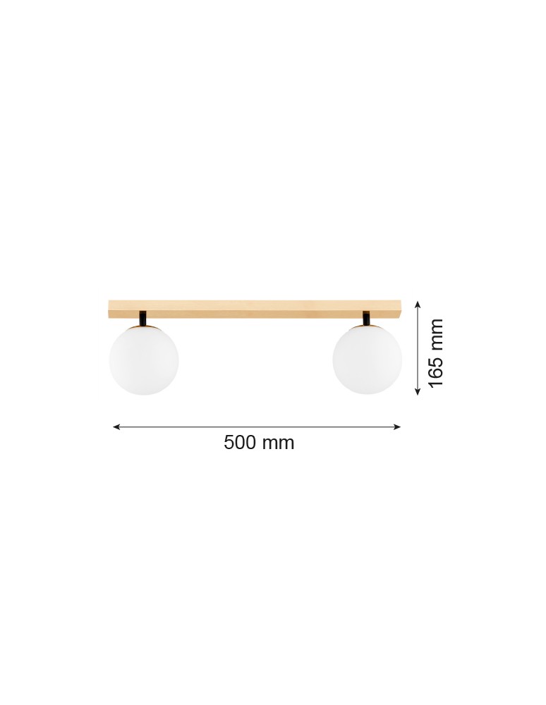 Ceiling lamps spheres - Argon FREEMONT plafond 2 fl. 2x7W (max) opal matt brushed brass 1045 - product kolory-swiatla.pl 4
