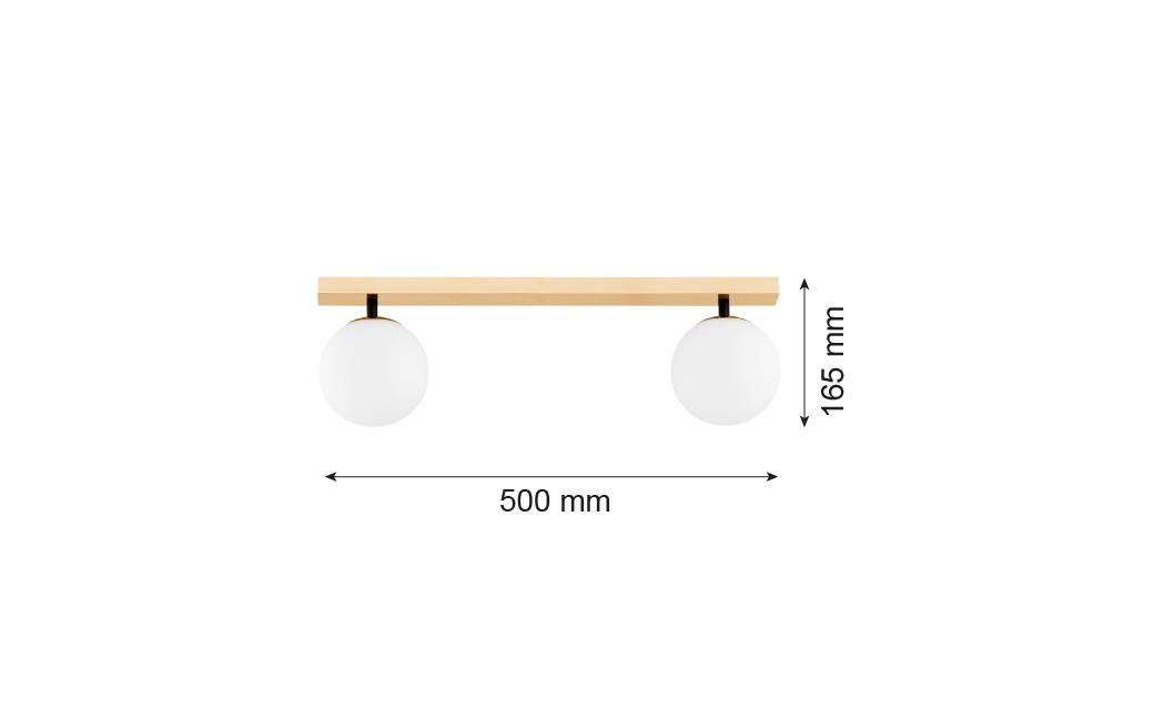 Argon FREEMONT plafon 2 pł. 2x7W (max) opal mat mosiądz szczotkowany 1045