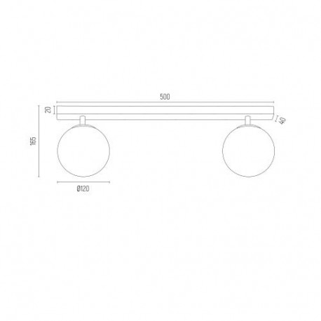 Argon FREEMONT plafon 2 pł. 2x7W (max) opal mat mosiądz szczotkowany 1045