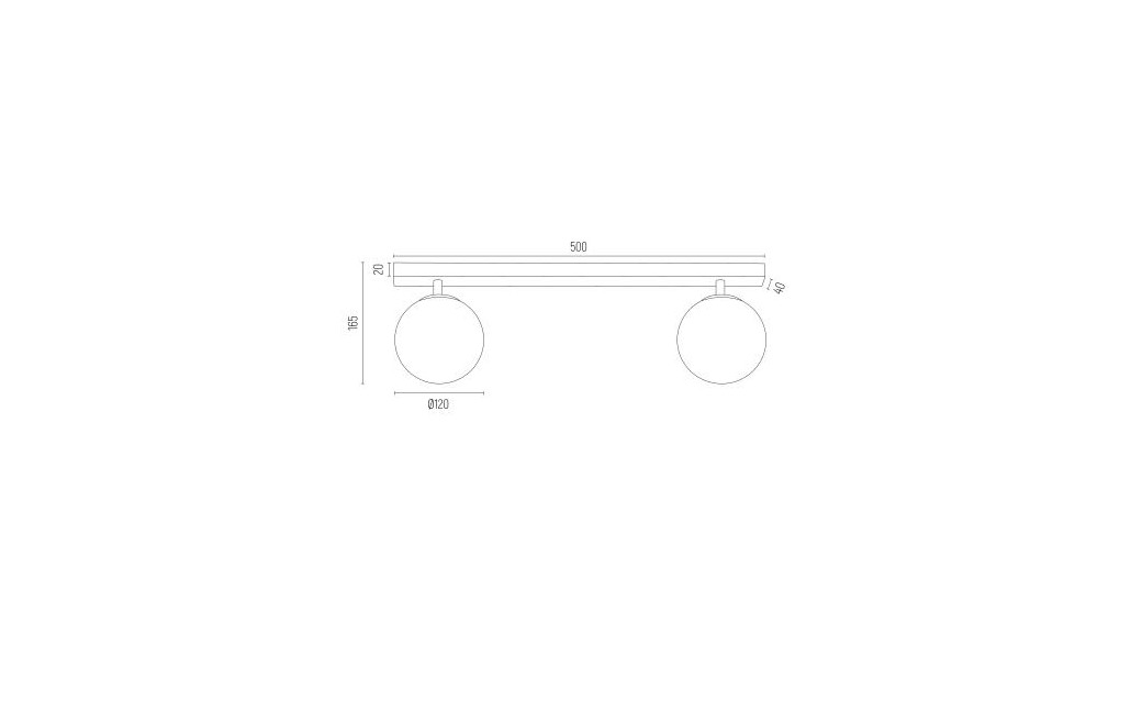 Argon FREEMONT plafon 2 pł. 2x7W (max) opal mat mosiądz szczotkowany 1045