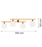 Ceiling lamps spheres - Argon FREEMONT plafond 4 fl. 4x7W (max) opal matt brushed brass 1742 - product 5