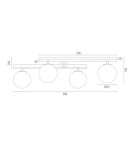 Ceiling lamps spheres - Argon FREEMONT plafond 4 fl. 4x7W (max) opal matt brushed brass 1742 - product 6