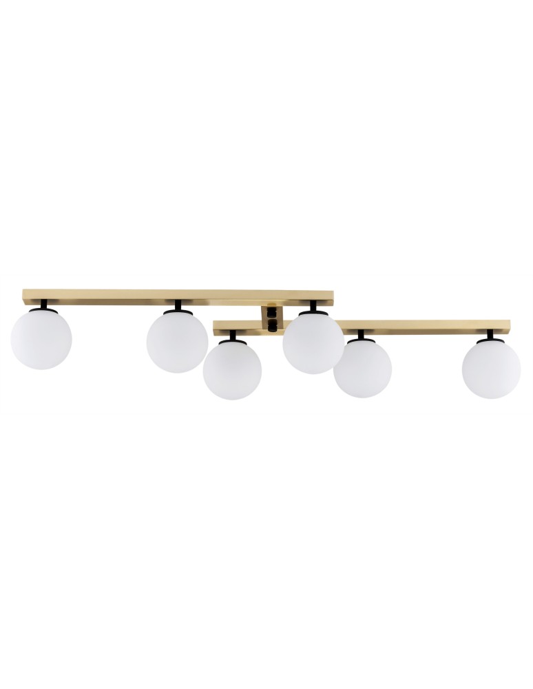 Ceiling lamps spheres - Argon FREEMONT plafond 6 fl. 6x7W (max) opal matt brushed brass 2544 - product kolory-swiatla.pl 1