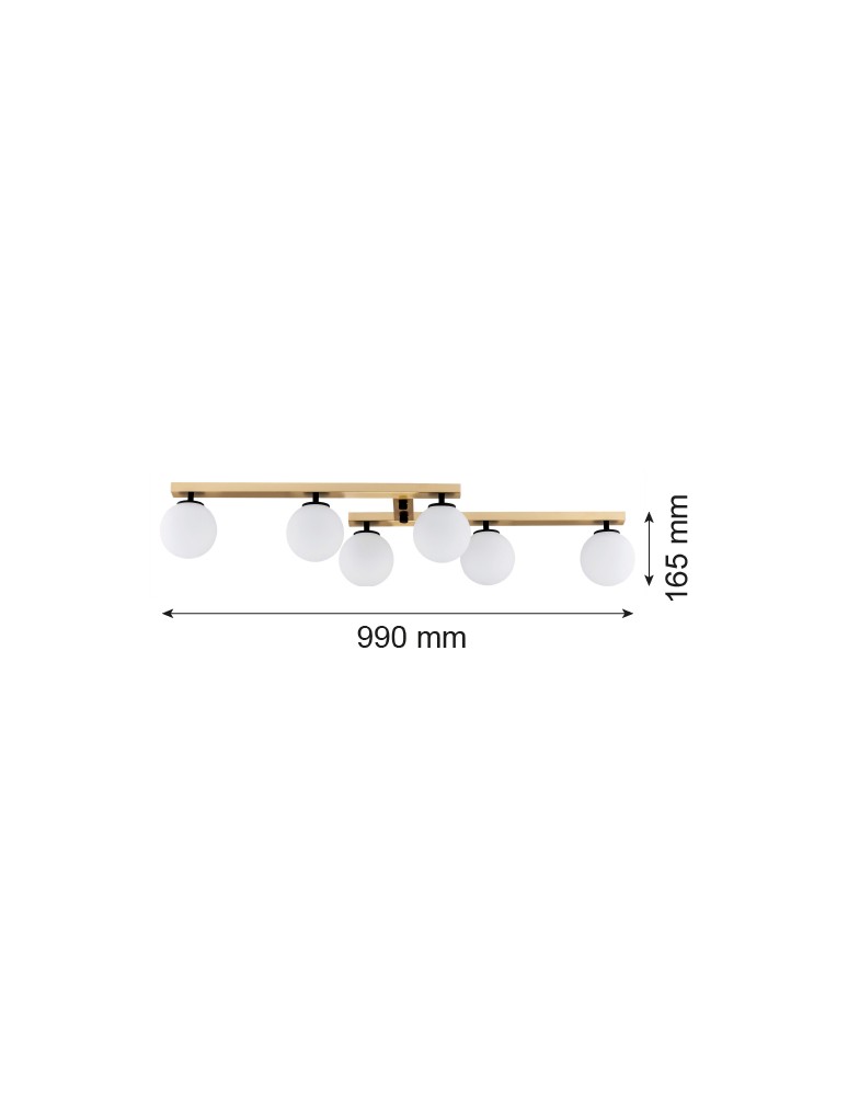 Ceiling lamps spheres - Argon FREEMONT plafond 6 fl. 6x7W (max) opal matt brushed brass 2544 - product kolory-swiatla.pl 4