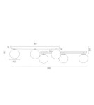 Ceiling lamps spheres - Argon FREEMONT plafond 6 fl. 6x7W (max) opal matt brushed brass 2544 - product 5