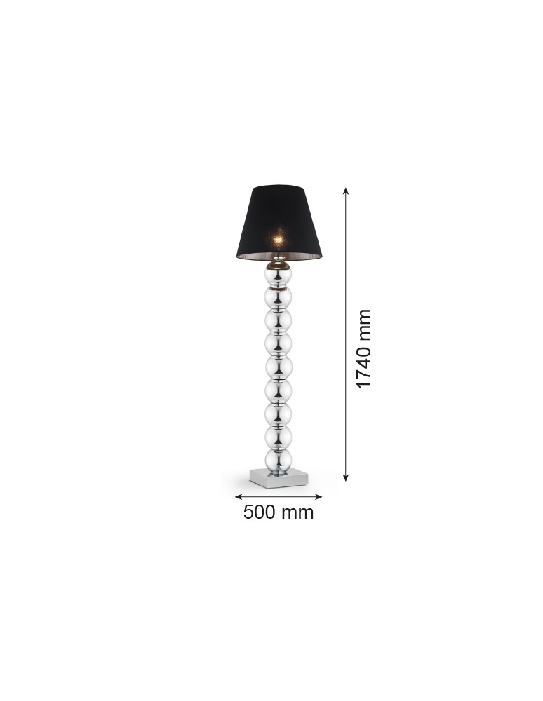 Floor lamps with lampshade - Argon FUDŻI floor lamp 1 pł. 1x15W (max) black chrome 3657 - product kolory-swiatla.pl 2