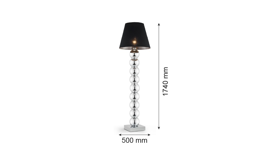 Argon FUDŻI lampa podłogowa 1 pł. 1x15W (max) czarny chrom 3657