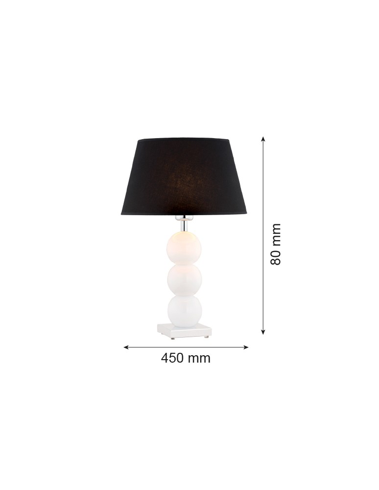 Table lamps - Argon FUDŻI 1 fl. table lamp 1x15W (max) black white 3624 - product kolory-swiatla.pl 3