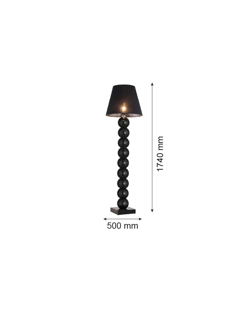 Floor lamps with lampshade - Argon FUDŻI floor lamp 1 pł. 1x15W (max) black white 3658 - product kolory-swiatla.pl 3