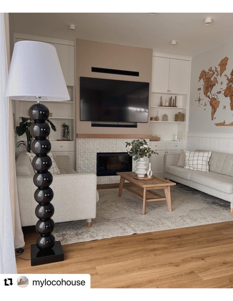 Floor lamps with lampshade - Argon FUDŻI 1-fl. floor lamp 1x15W (max) white black 4059 - product kolory-swiatla.pl 2