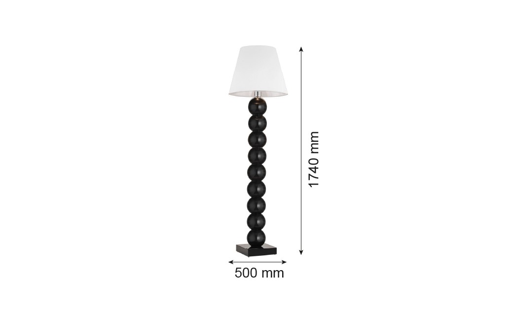 Argon FUDŻI lampa podłogowa 1 pł. 1x15W (max) biały czarny 4059