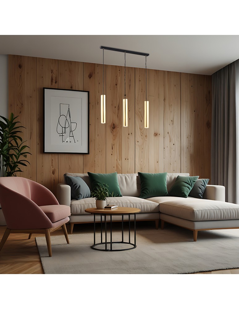 Pendant lamps - Argon GOMERA PLUS 3 fl. pendant lamp 3x5W (max) brass black structure 6113 - product kolory-swiatla.pl 3