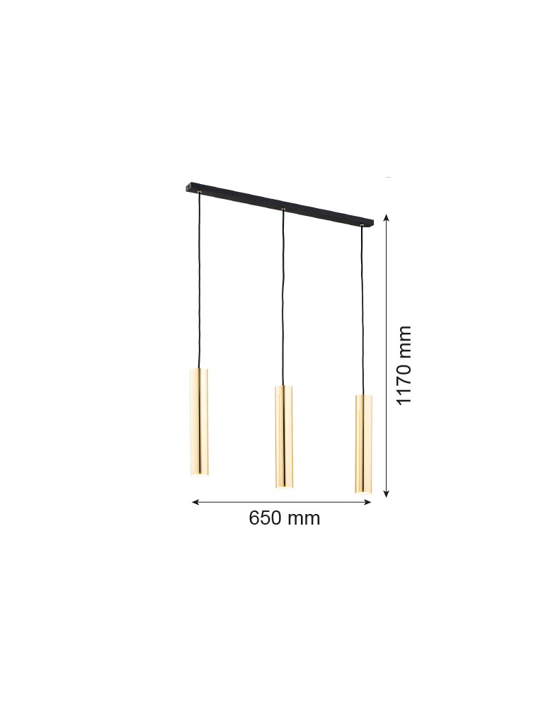 Argon GOMERA PLUS lampa wisząca 3 pł. 3x5W (max) mosiądz czarny struktura 6113