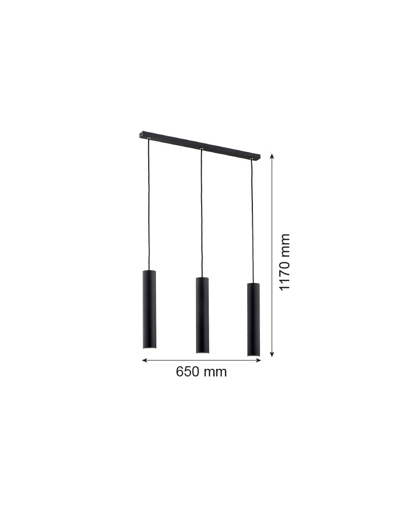 Argon GOMERA PLUS lampa wisząca 3 pł. 3x5W (max) czarny struktura 6112 Argon GOMERA PLUS lampa wisząca 3 pł. 3x5W (max) czarny struktura 6112