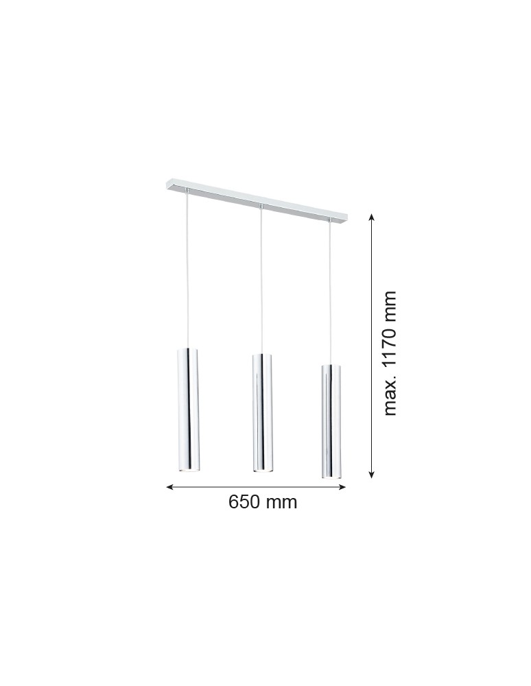 Pendant lamps - Argon GOMERA 3 fl. pendant lamp 3x5W (max) chrome 1316 - product kolory-swiatla.pl 4