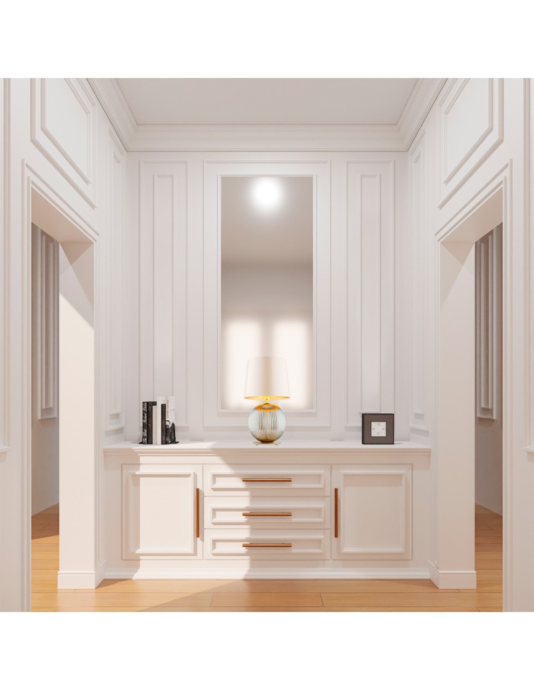 Table lamps with lampshade - Argon HAMILTON 8530 satin lampshade, glass, brass - product kolory-swiatla.pl 3