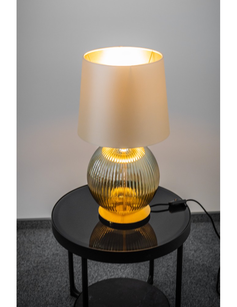 Table lamps with lampshade - Argon HAMILTON 8530 satin lampshade, glass, brass - product kolory-swiatla.pl 5