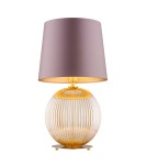 Table lamps with lampshade - Argon HAMILTON 8536 satin lampshade, glass, brass - product 1