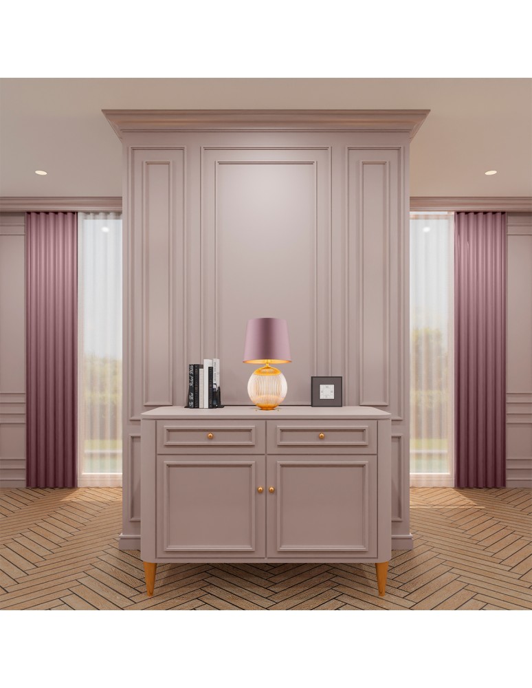 Table lamps with lampshade - Argon HAMILTON 8536 satin lampshade, glass, brass - product kolory-swiatla.pl 3