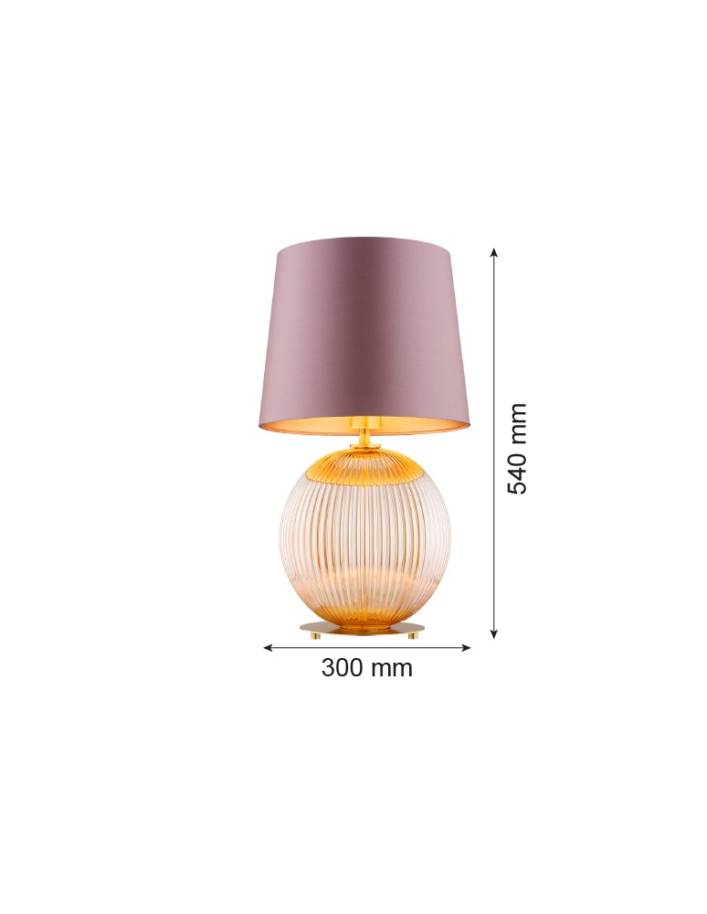 Table lamps with lampshade - Argon HAMILTON 8536 satin lampshade, glass, brass - product kolory-swiatla.pl 5