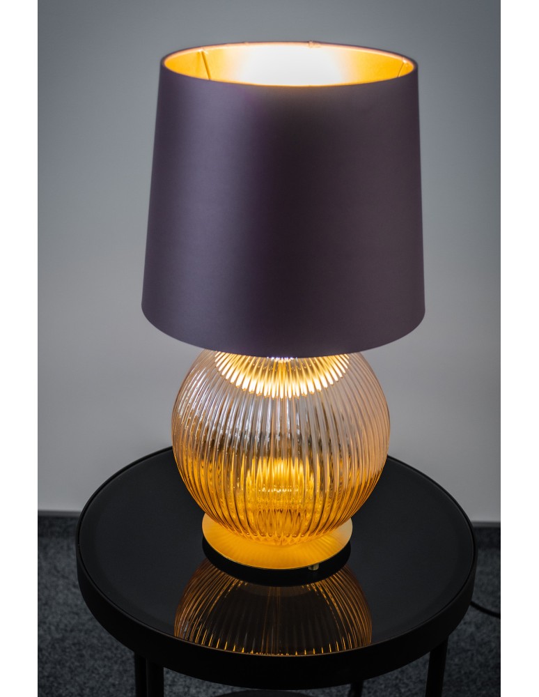 Table lamps with lampshade - Argon HAMILTON 8537 satin lampshade, glass, brass - product kolory-swiatla.pl 4