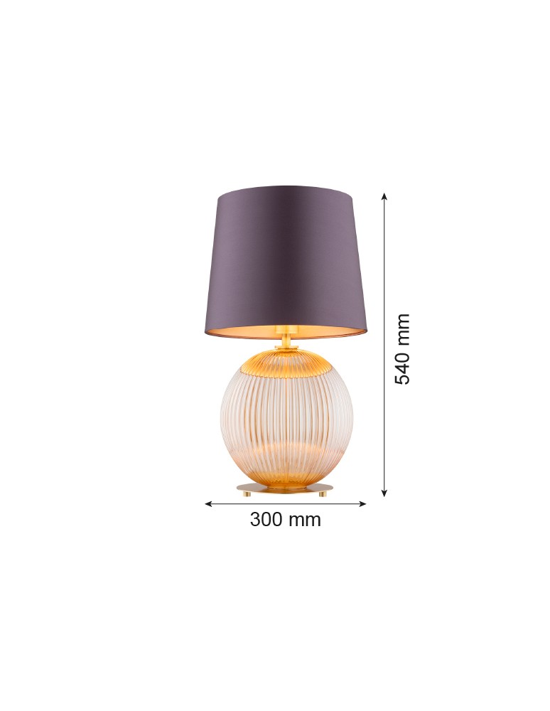 Table lamps with lampshade - Argon HAMILTON 8537 satin lampshade, glass, brass - product kolory-swiatla.pl 7