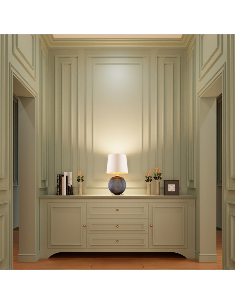 Table lamps with lampshade - Argon HAMILTON 8538 satin lampshade, glass, brass - product kolory-swiatla.pl 3