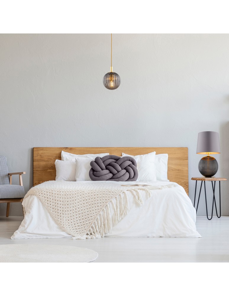 Table lamps with lampshade - Argon HAMILTON 8539 satin lampshade, glass, brass - product kolory-swiatla.pl 3