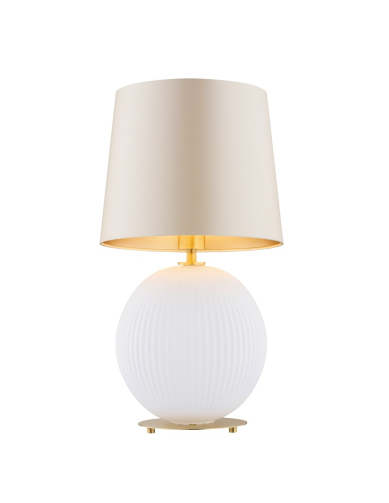 Table lamps with lampshade - Argon HAMILTON 8544 satin lampshade, glass, brass - product kolory-swiatla.pl 1