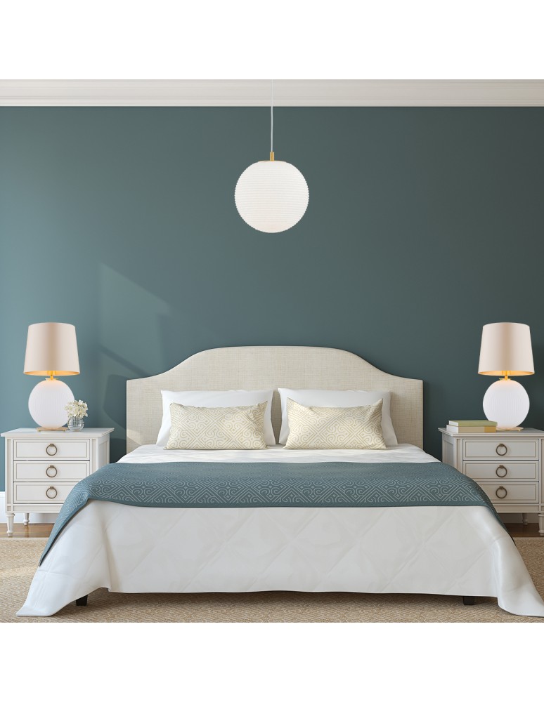 Table lamps with lampshade - Argon HAMILTON 8544 satin lampshade, glass, brass - product kolory-swiatla.pl 3