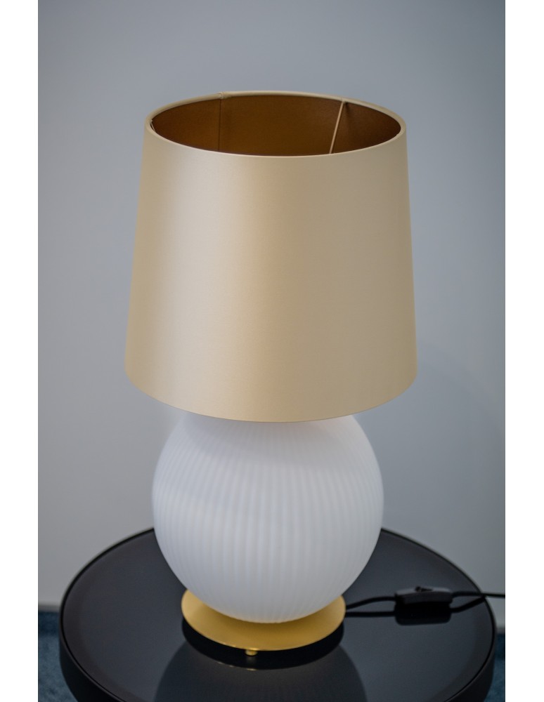 Table lamps with lampshade - Argon HAMILTON 8544 satin lampshade, glass, brass - product kolory-swiatla.pl 6