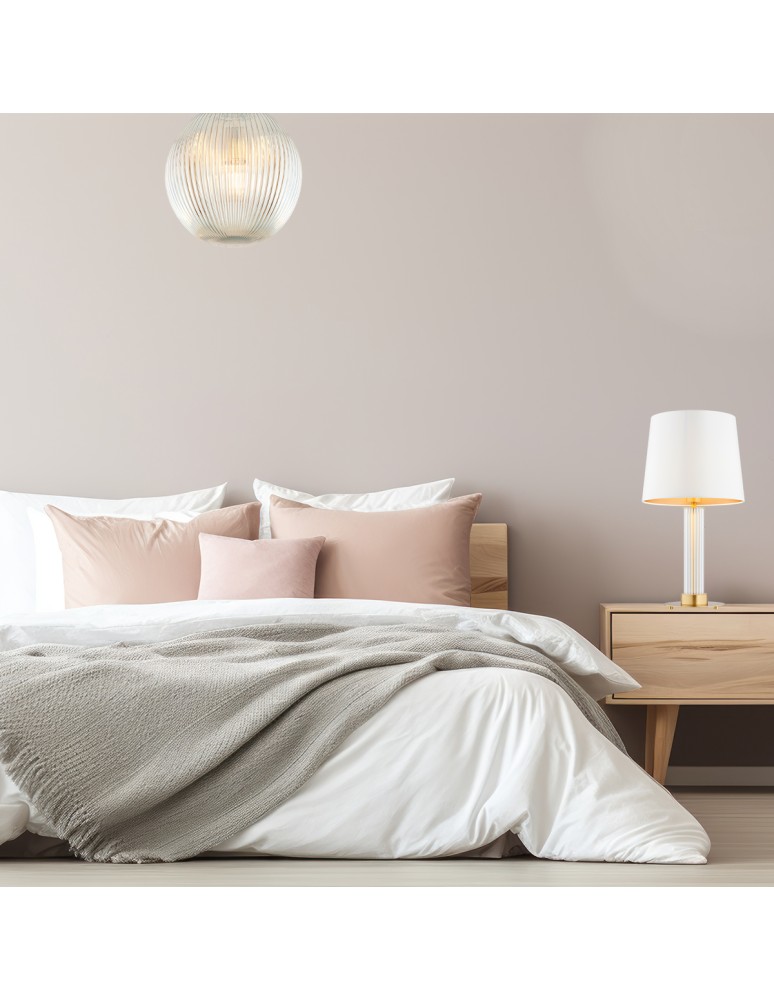 Table lamps with lampshade - Argon HAMPTON 8540 satin lampshade, glass, brass - product kolory-swiatla.pl 3