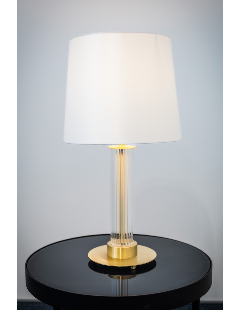 Table lamps with lampshade - Argon HAMPTON 8540 satin lampshade, glass, brass - product kolory-swiatla.pl 4