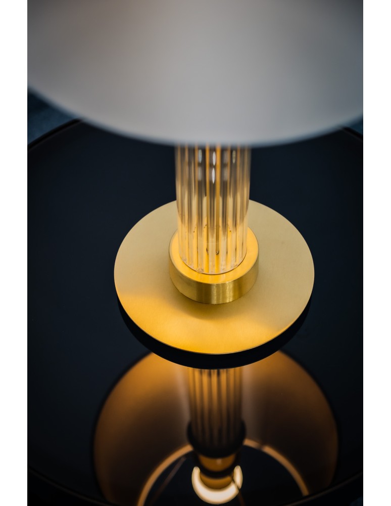 Table lamps with lampshade - Argon HAMPTON 8540 satin lampshade, glass, brass - product kolory-swiatla.pl 6