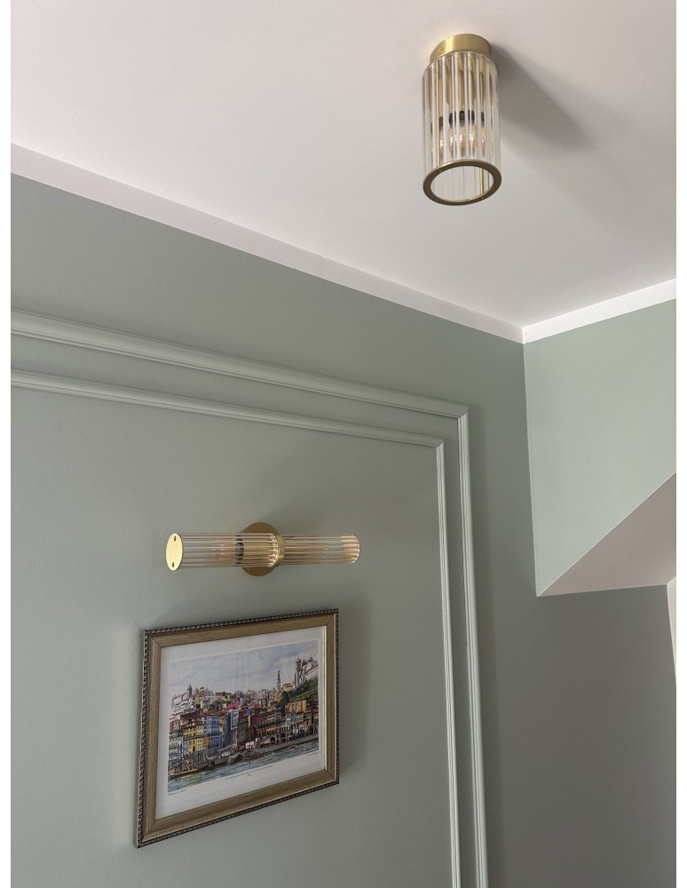 Small ceiling lamps - Argon HAMPTON 8501 glass, brass - product kolory-swiatla.pl 4