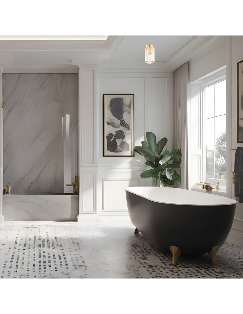 Small ceiling lamps - Argon HAMPTON 8501 glass, brass - product kolory-swiatla.pl 5