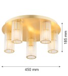Hampton ceiling lamps - Argon HAMPTON 2178 glass, brass - product 6