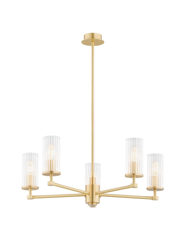 Hampton style chandeliers - Argon HAMPTON 2177 glass, brass - product kolory-swiatla.pl 1
