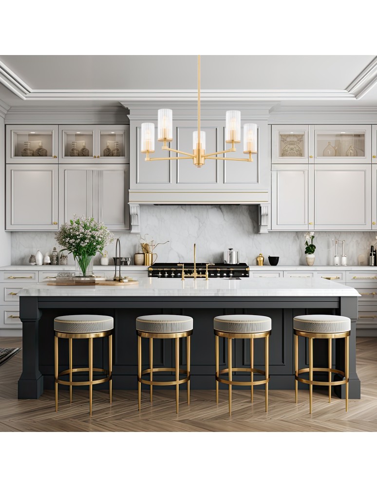 Hampton style chandeliers - Argon HAMPTON 2177 glass, brass - product kolory-swiatla.pl 3