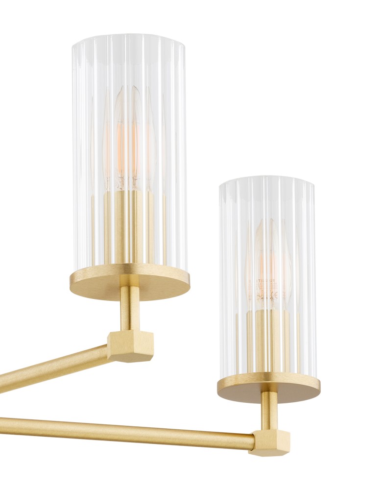 Hampton style chandeliers - Argon HAMPTON 2177 glass, brass - product kolory-swiatla.pl 6
