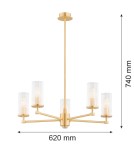 Hampton style chandeliers - Argon HAMPTON 2177 glass, brass - product 11