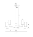 Hampton style chandeliers - Argon HAMPTON 2177 glass, brass - product 12