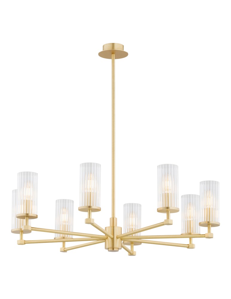 Hampton style chandeliers - Argon HAMPTON 5066 glass, brass - product kolory-swiatla.pl 1