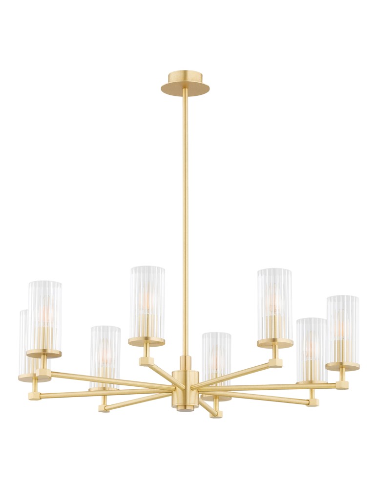 Hampton style chandeliers - Argon HAMPTON 5066 glass, brass - product kolory-swiatla.pl 2