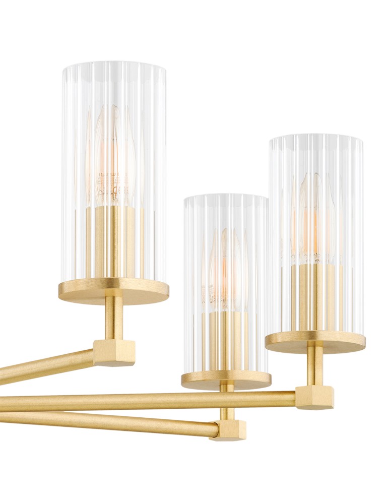 Hampton style chandeliers - Argon HAMPTON 5066 glass, brass - product kolory-swiatla.pl 6