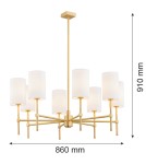 Hampton style chandeliers - Argon HAMPTON 5066 glass, brass - product 8