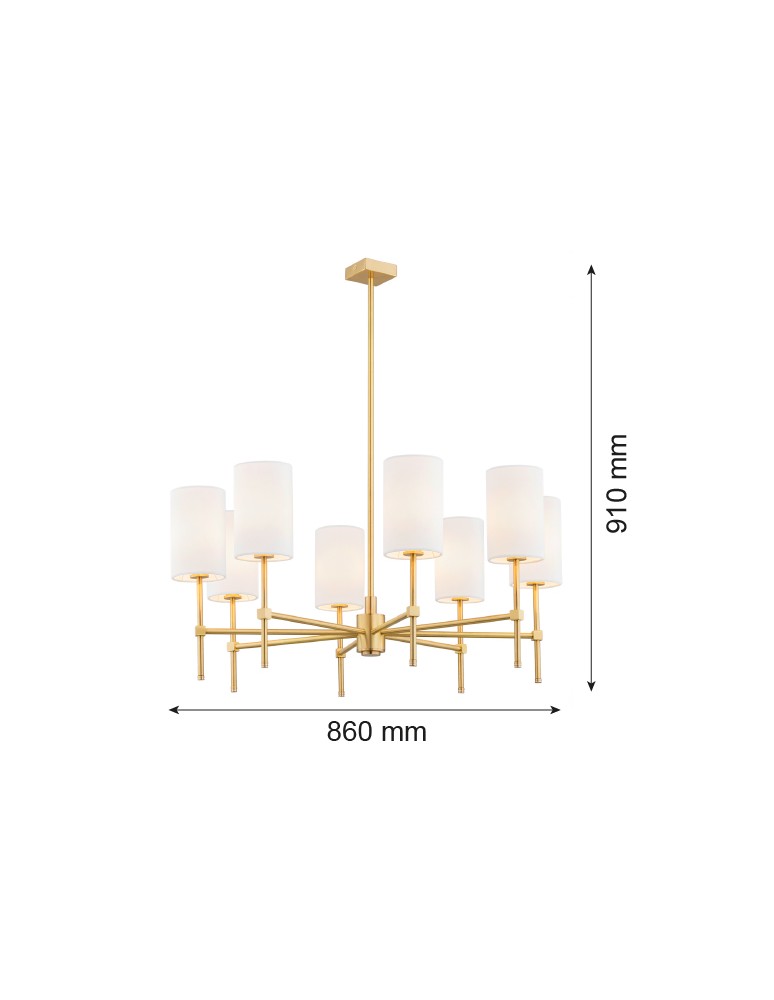 Hampton style chandeliers - Argon HAMPTON 5066 glass, brass - product kolory-swiatla.pl 8