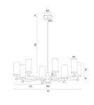 Hampton style chandeliers - Argon HAMPTON 5066 glass, brass - product 9