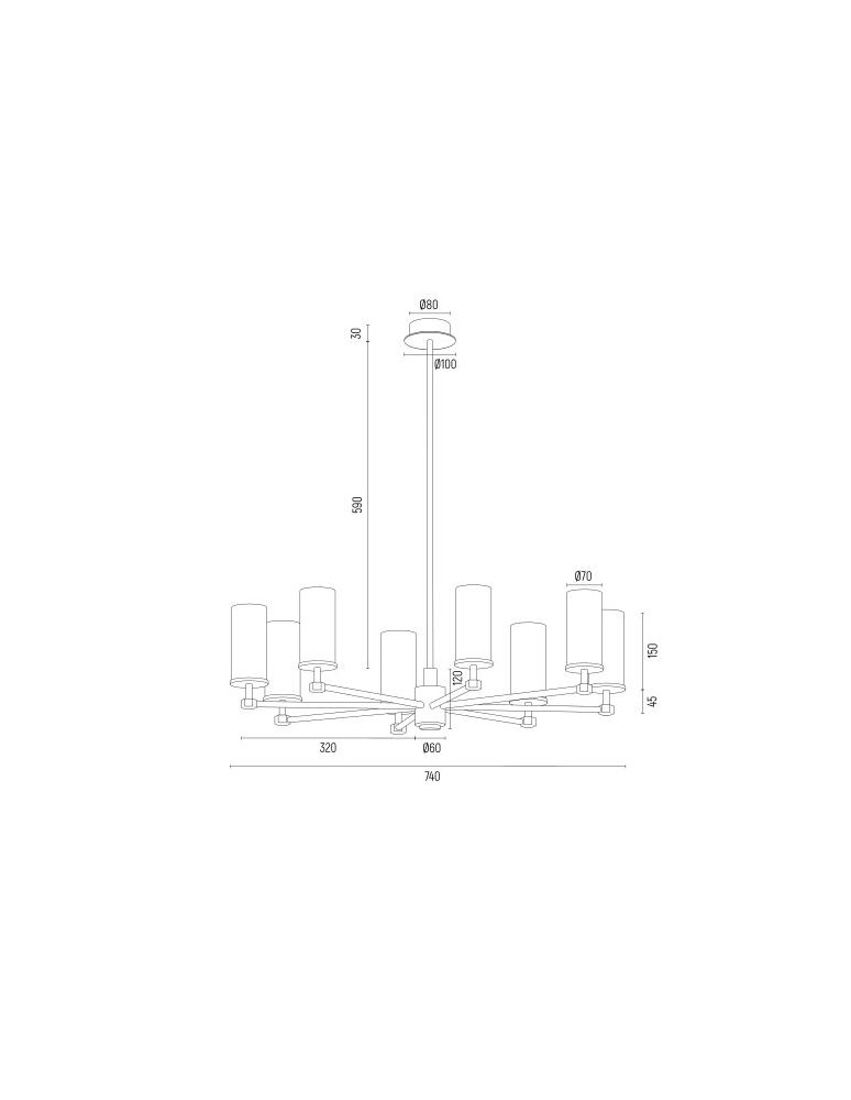 Hampton style chandeliers - Argon HAMPTON 5066 glass, brass - product kolory-swiatla.pl 9