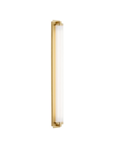 Argon HAMPTON 8622 1-light LED wall lamp, transparent (fluted), brushed brass LED (integrated) / 2890 lm / 3000K glass